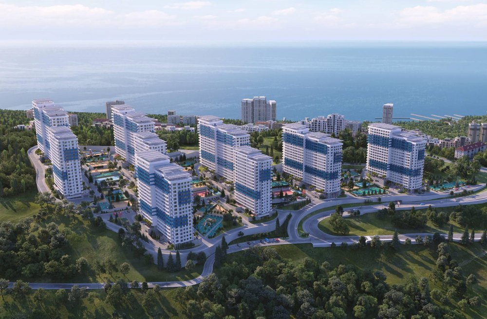 Веб-камера Сочи - ЖК Сочи Парк и ЖК Кислород на горе Бытха